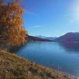 Reschensee mit Ortlerblick